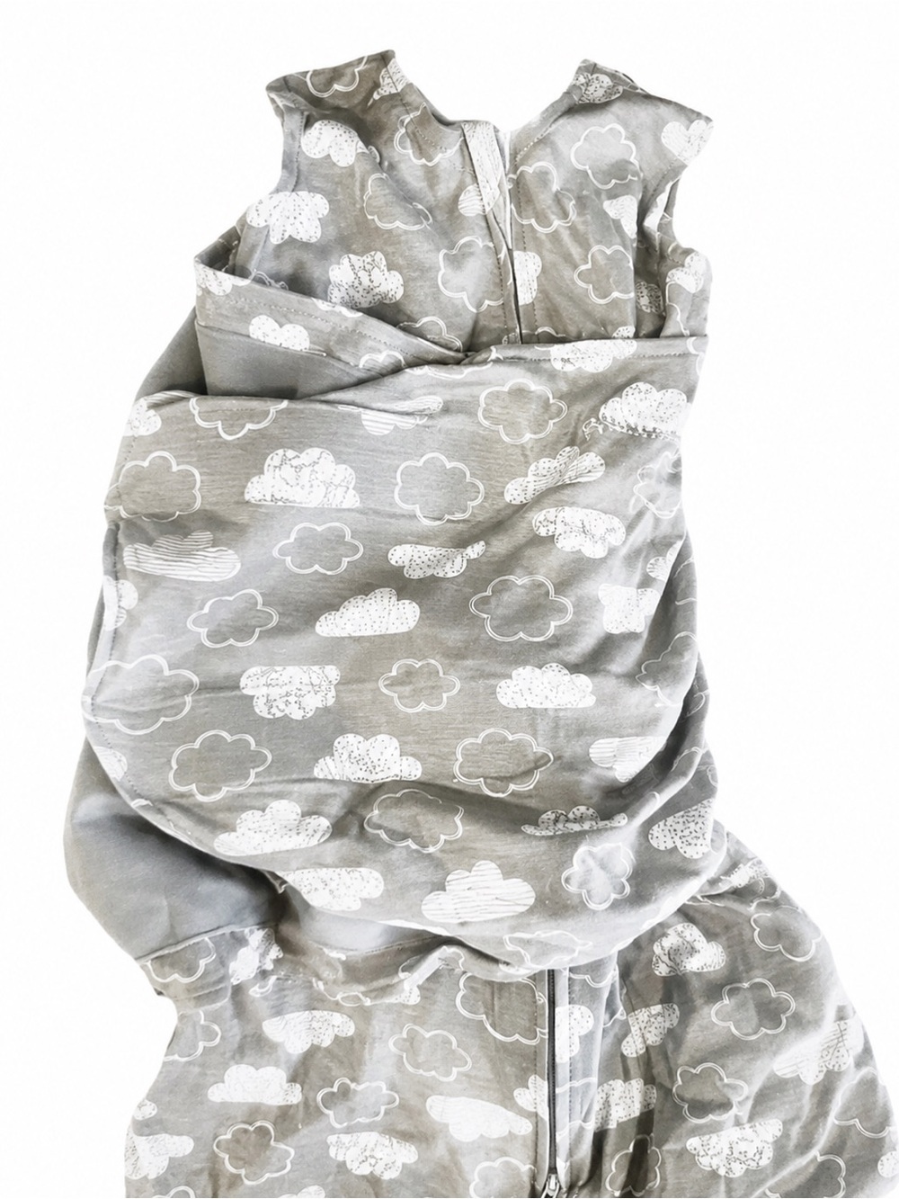 Halo Gray Cloud Print Sleep Sack Swaddle